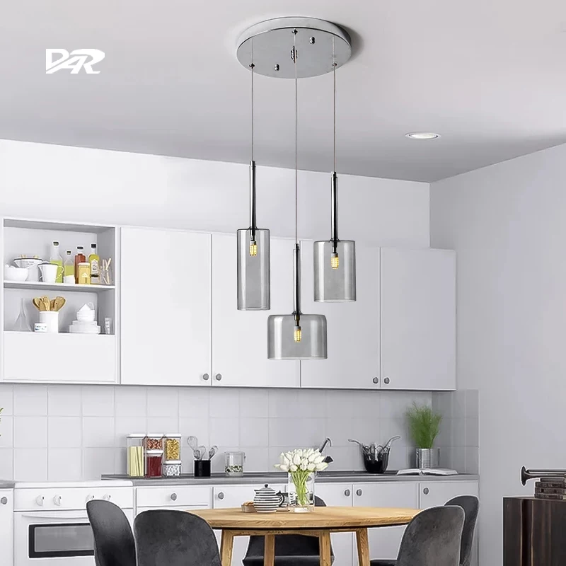 

Glass Pendant Lights Creative Minimalist Restaurant Bedroom Coffee Bar Suspension Luminaire Grey Glass Pendant Lamps For Ceiling