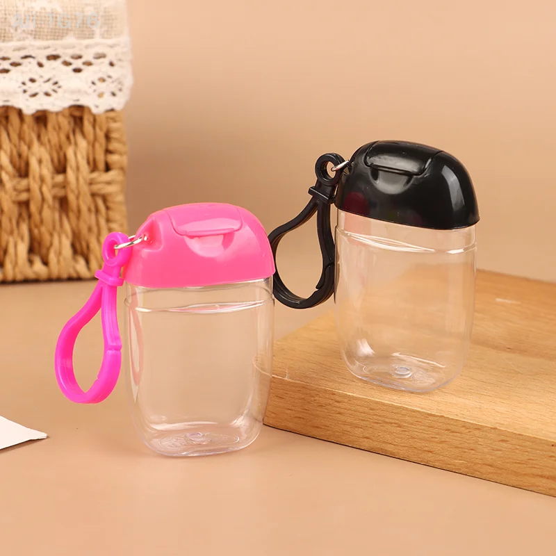 30ml garrafas recarregáveis portáteis com gancho desinfetante para as mãos álcool recipiente de cosméticos ao ar livre mini recipiente dispensador de sabão