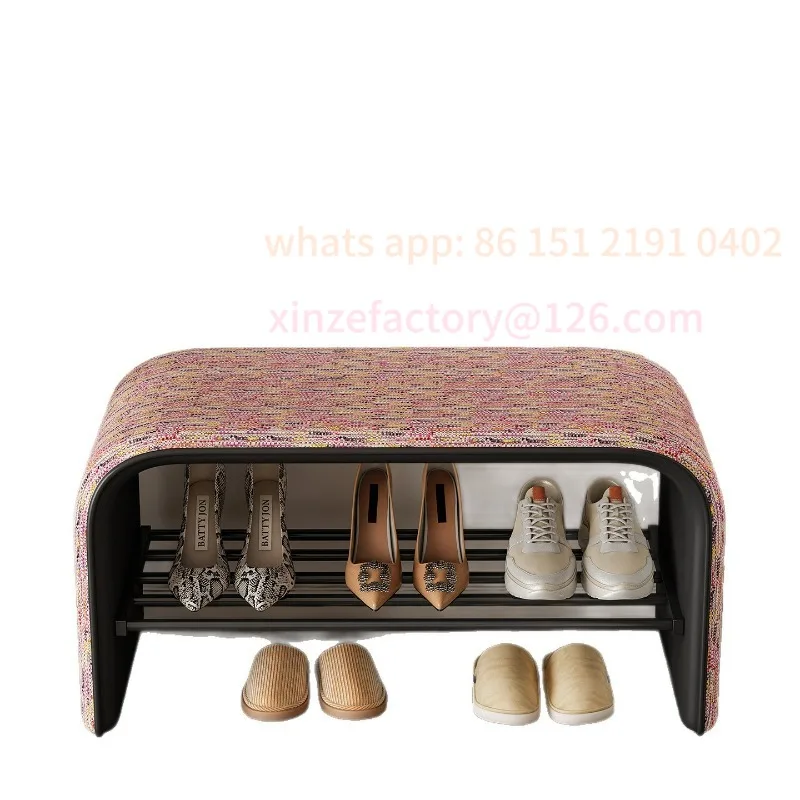 

Customizable linen cat scratching leather shoe changing stool household shoe stool shoe cabinet integrated