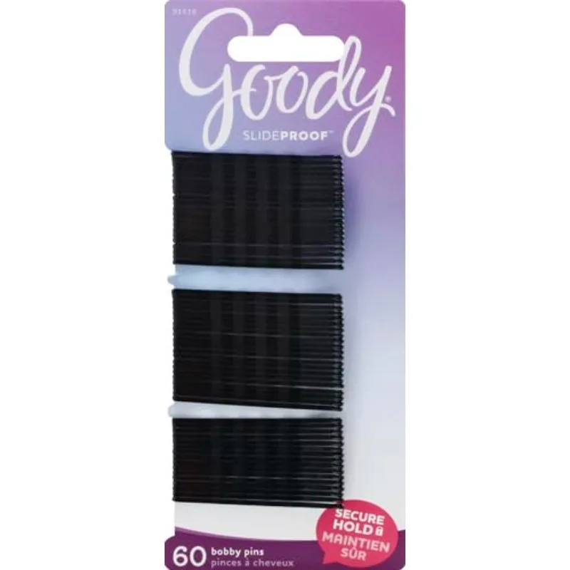 Bobby Pins, Black, 2 Inches, 60 Count (Pack of 1)