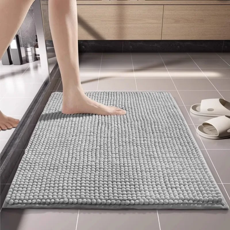 Chenille Bath Mat Water Absorbent Non Slip Rug for Bathroom Toilet Kitchen Doorway Anti Skid Floor Mat Shower for Bathroom