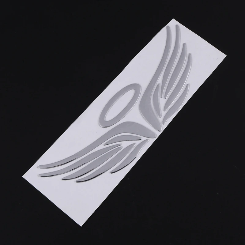 3X 3D Chrome Angel Wing Sticker Decal Auto Car Emblem Decal Decoration Color Silver