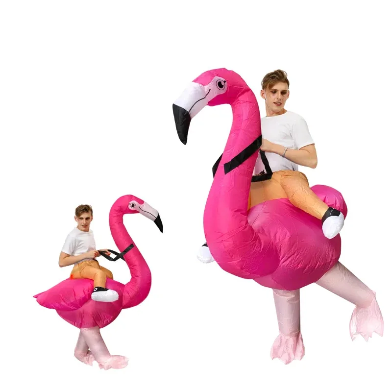 

Надувной костюм для взрослых с фламинго, забавный праздничный костюм, косплей для вечеринки на Хэллоуин/Рождество/тематике, подходит для высоты 150-190 см.