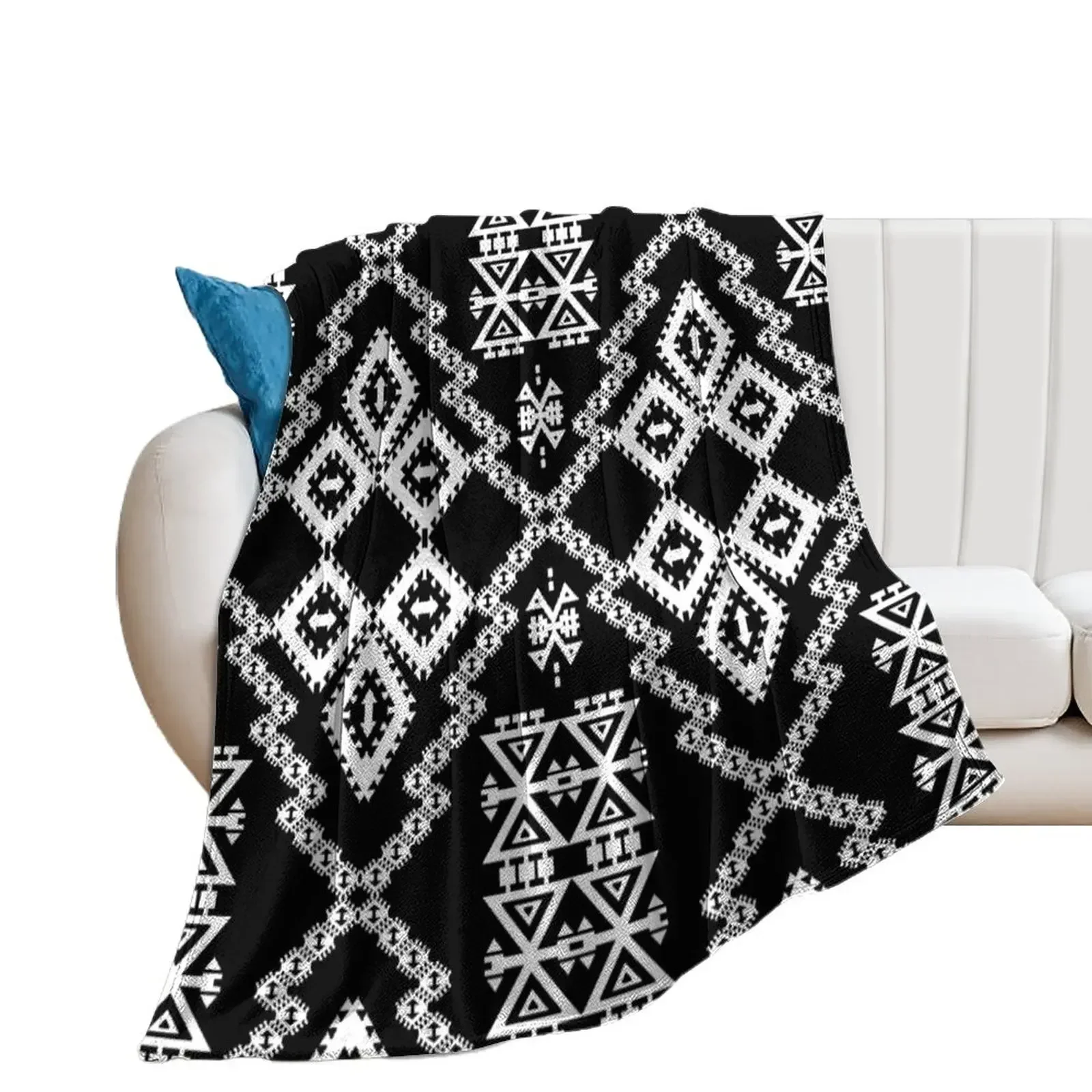 

Black White Aztec 2 Throw Blanket Soft Big Blankets For Bed Blankets