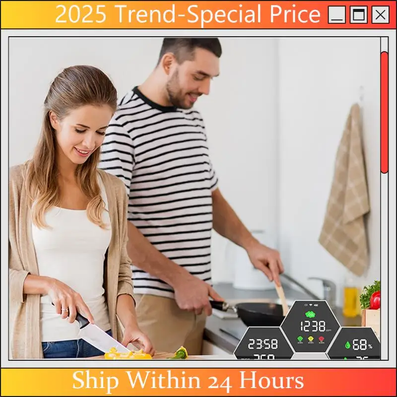 

A61Z Deals Air Quality Detector Monitor Indoor Tester Carbon Dioxide Sensor Wall-Mounted Co2 Detector Carbon Dioxide Monitor
