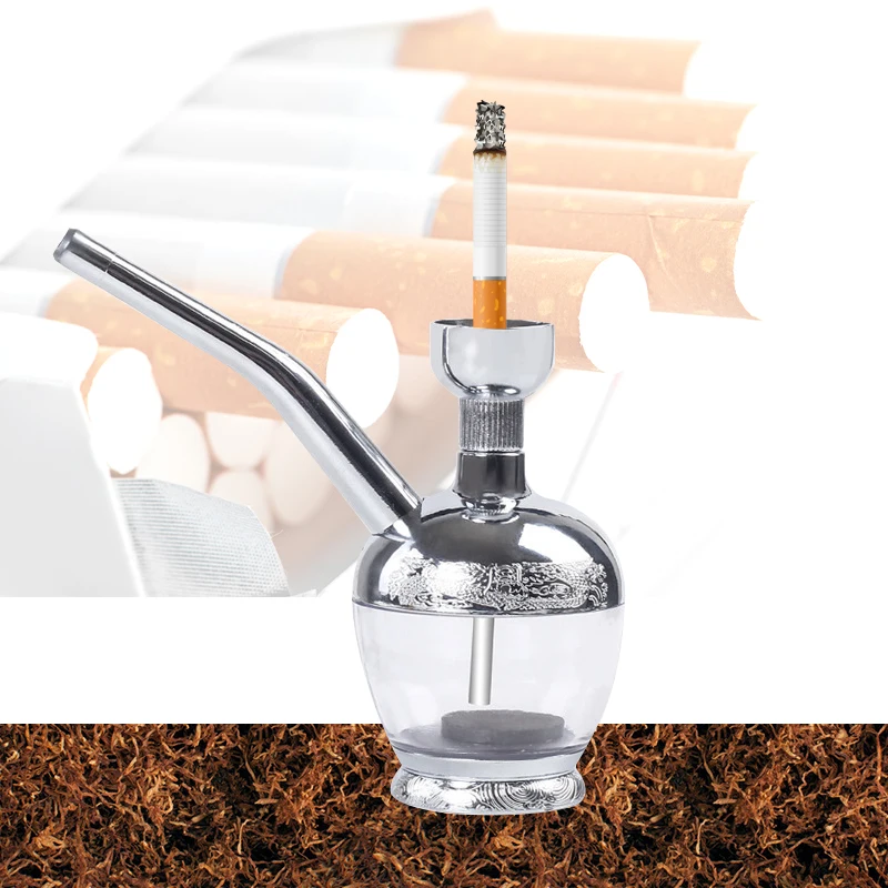 

Microfilter water Smoking Pipe For 8mm cut tobacco Healthy Smoke filter Pipe Portable Reduce Tar Cigarette Holder Gift for Men