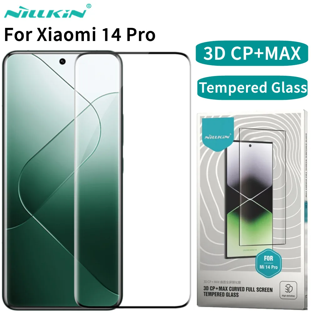 

Защитная пленка Nillkin 3D CP + MAX для Xiaomi 14 Pro, Взрывобезопасное закаленное стекло с полным покрытием для Mi 14 Pro, стекло