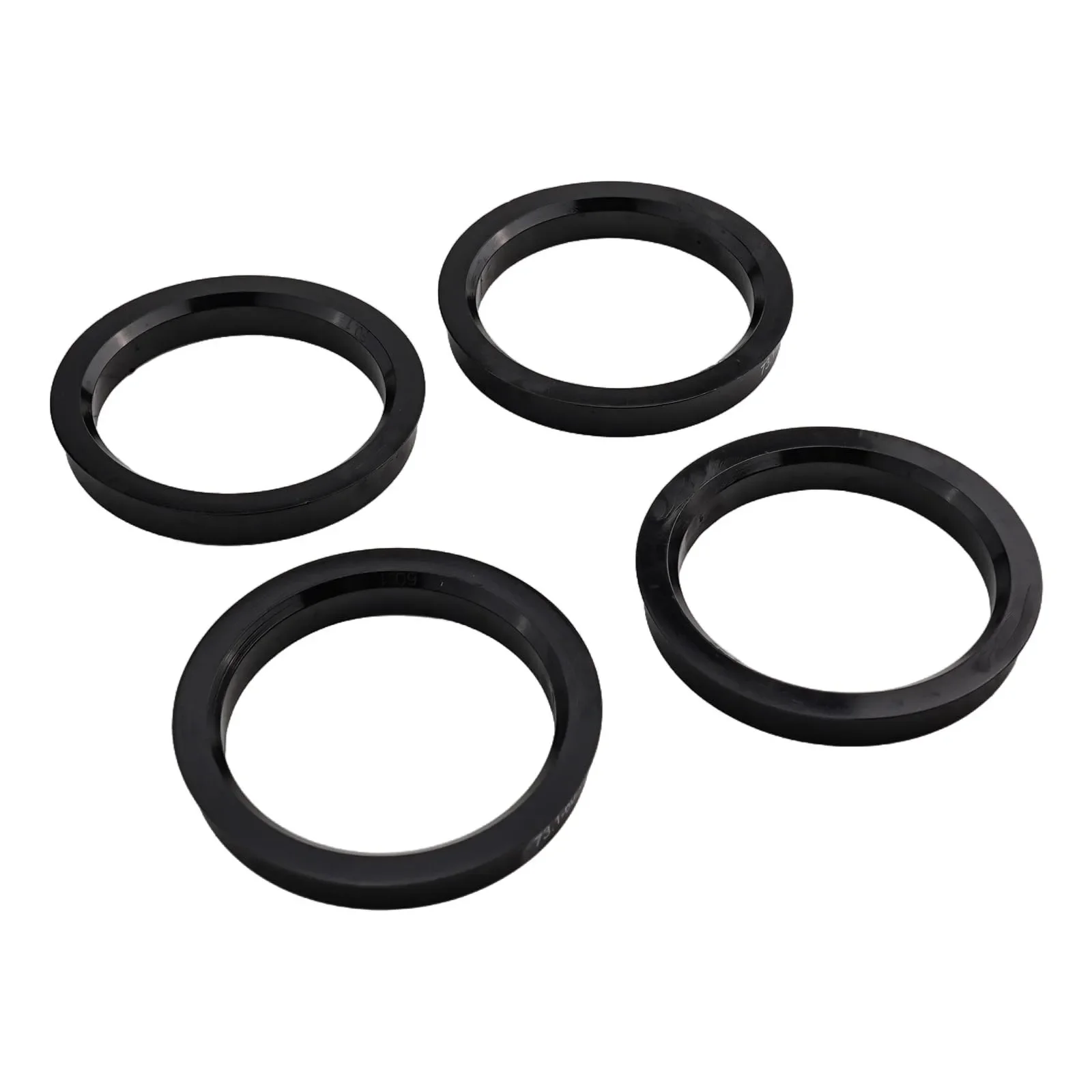 

4pcs 73.1mm-60.1mm Hub Centering Rings Wheel Bore Center Spacer Black Plastic Black Automobiles Parts Tire Accessories