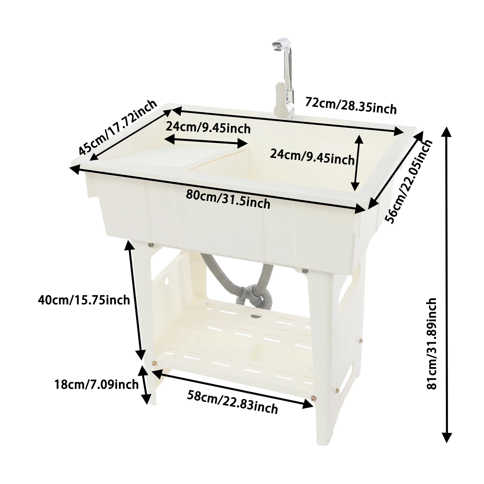

Laundry Utility Sink Freestanding Laundry Sink With Washboard & Faucet Utility Sink Laundry Tub for Washing Room