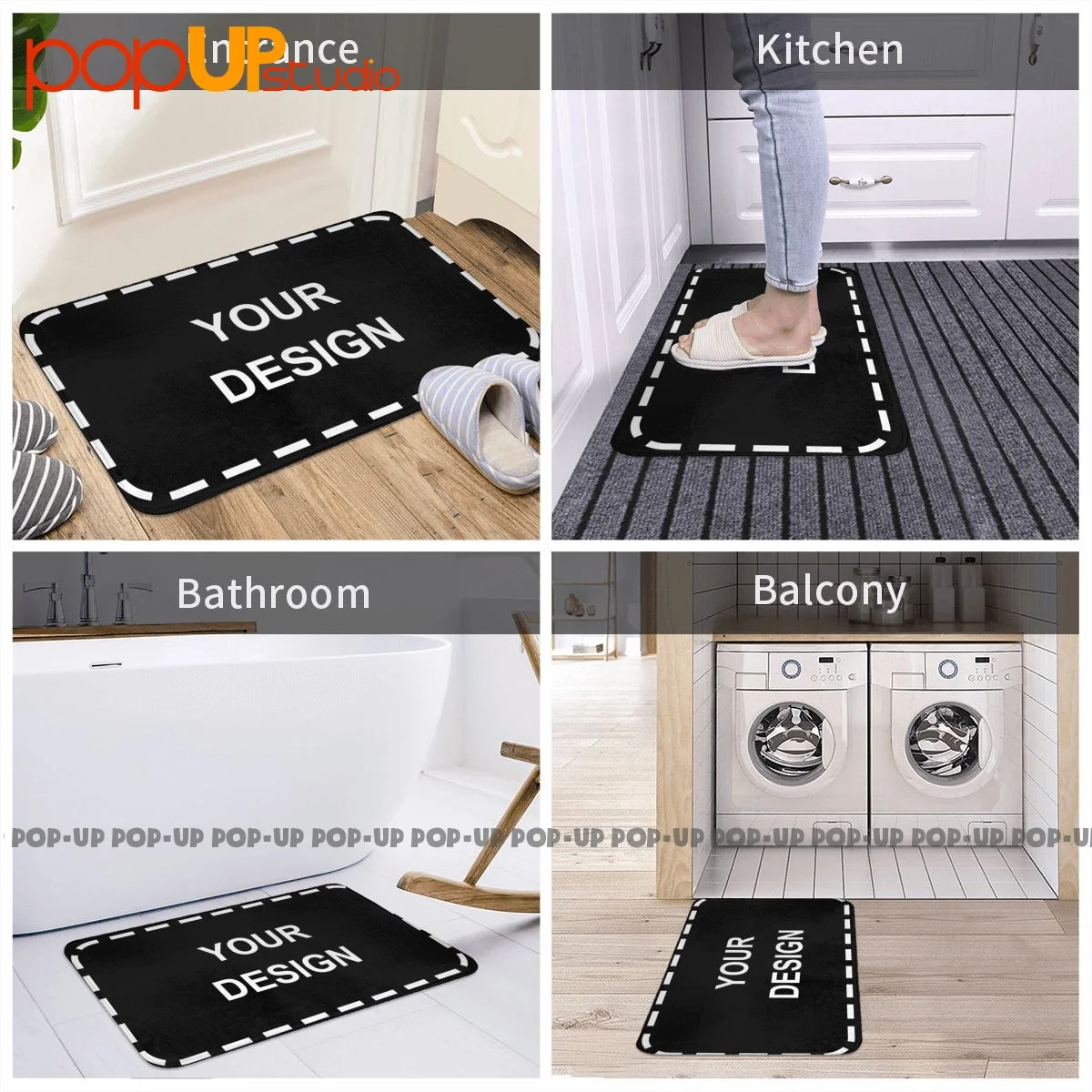 Personalized Customized DIY Logo Mat Rug Carpet Fluffy Foot Pad Door Cushi - Image By POP-UP Store