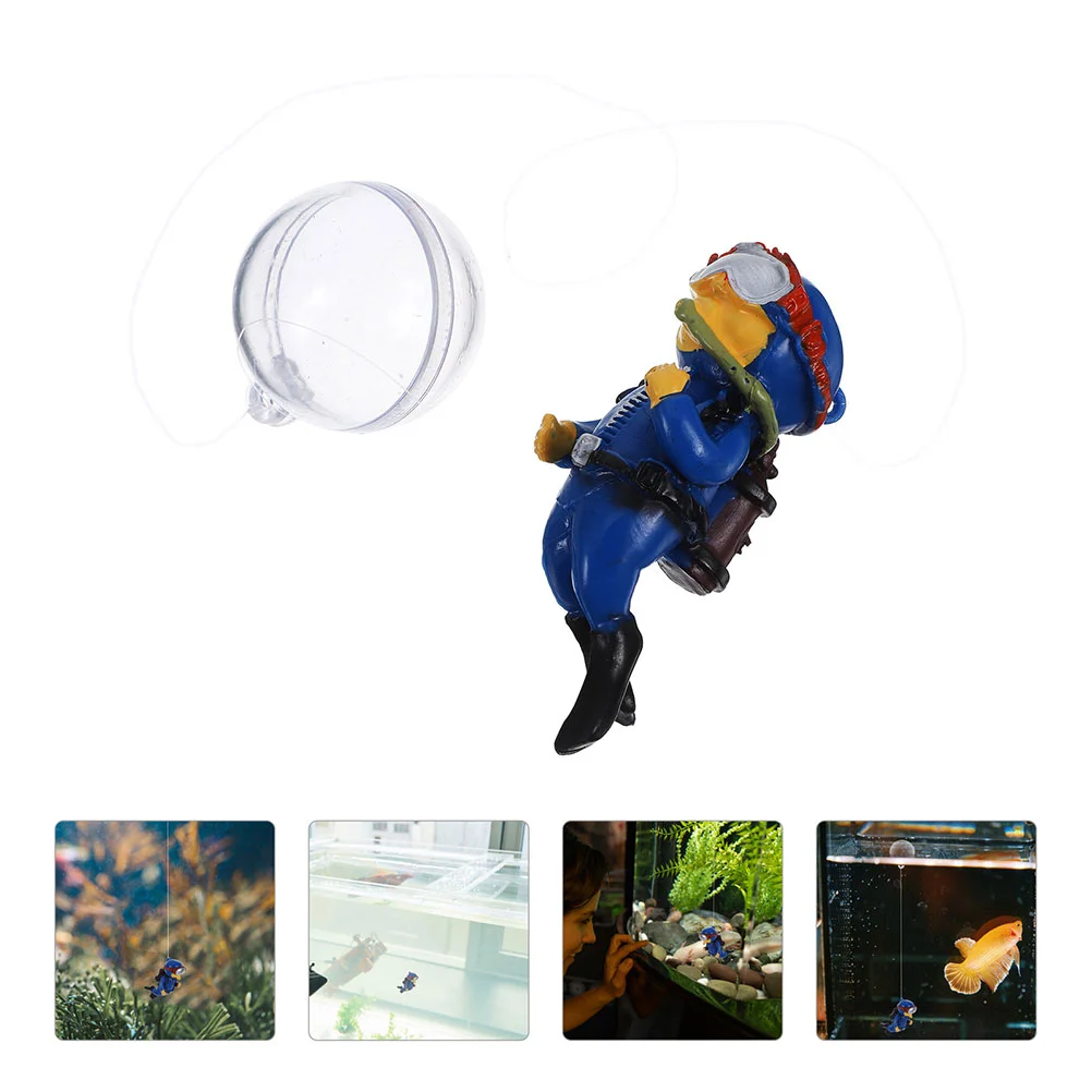 

2 Pcs Floating Diver Aquarium Decorations Safe PVC Unique Design Fish Tank naments Smooth Finish Cups Betta Accessories