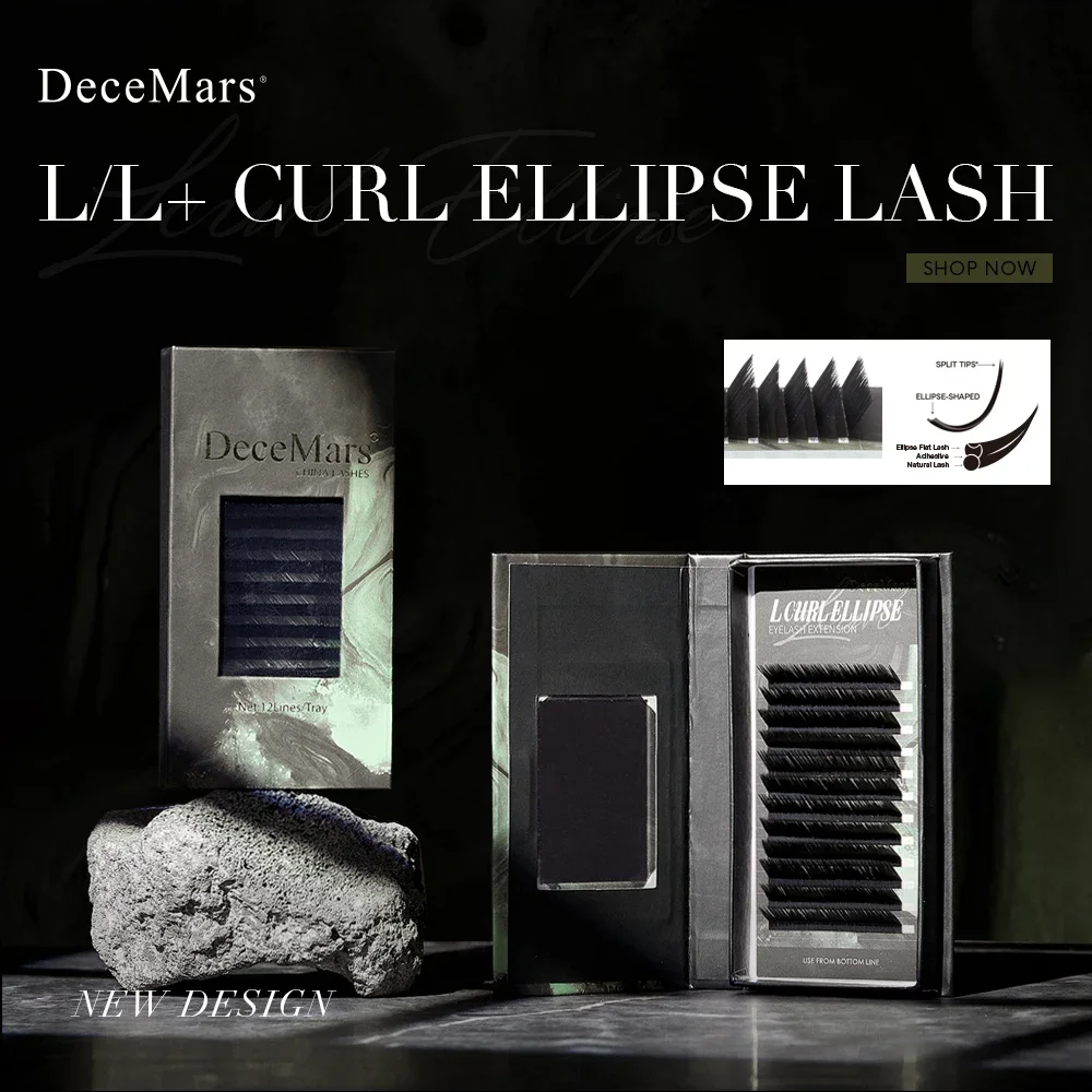 DeceMars L/L+ Curl Ellipse Professional Eyelash Extension Kit with 12 Rows Tray for Eyebrow Styling high quality makeup eyelash