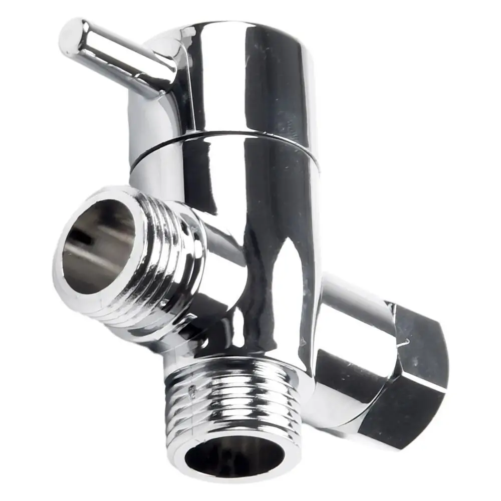 

T-Adapter 3 Way Shower Head Diverter Valve Copper Three Function 3 Way Switch Faucet Valve Rust-proof Prevent Water Leakage