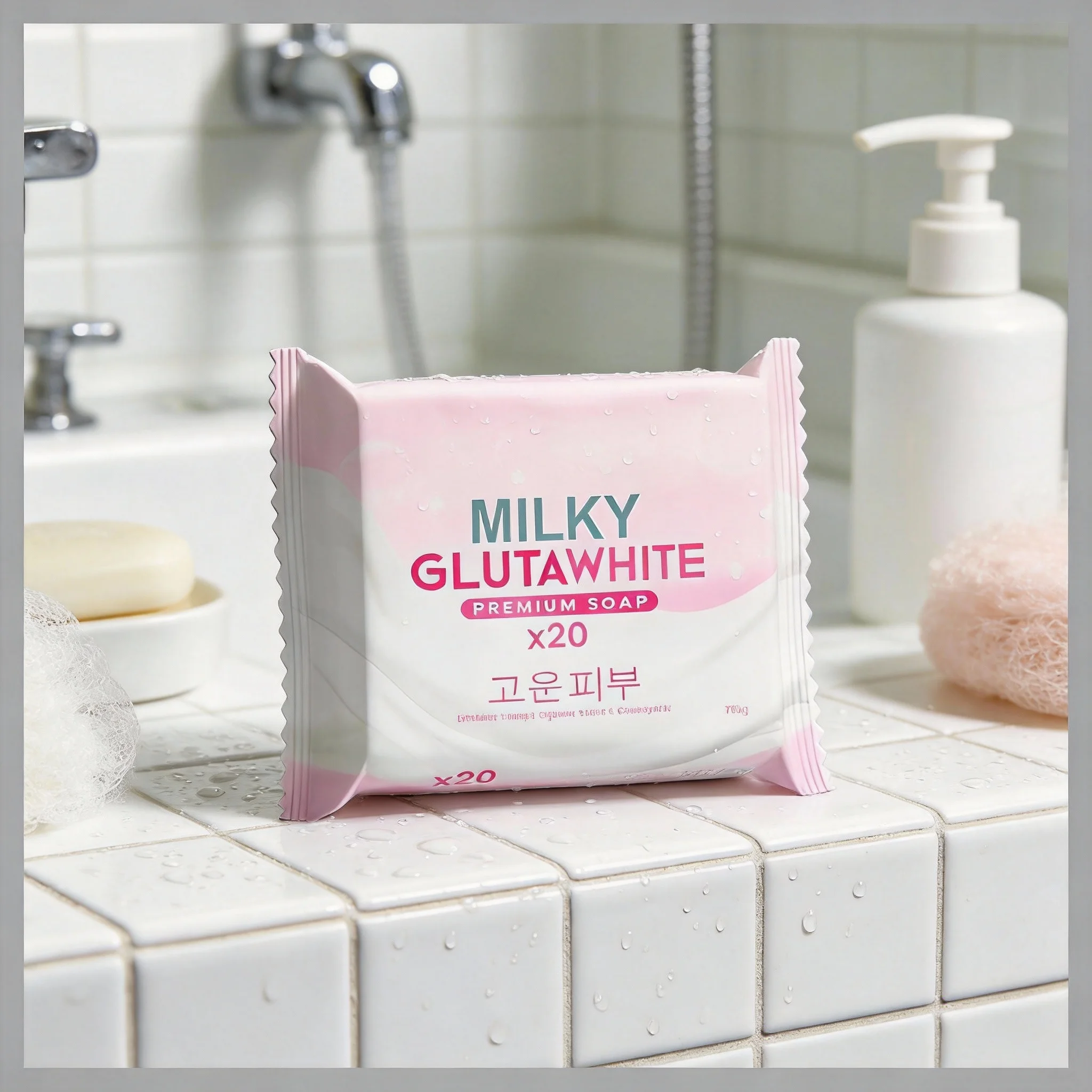 

1/3 шт. Корейское мыло MILKY GLUTAWHITE Premium 70 г, глубоко очищающее, питательное, с обильной пеной, эффективное для ухода за телом и лицом
