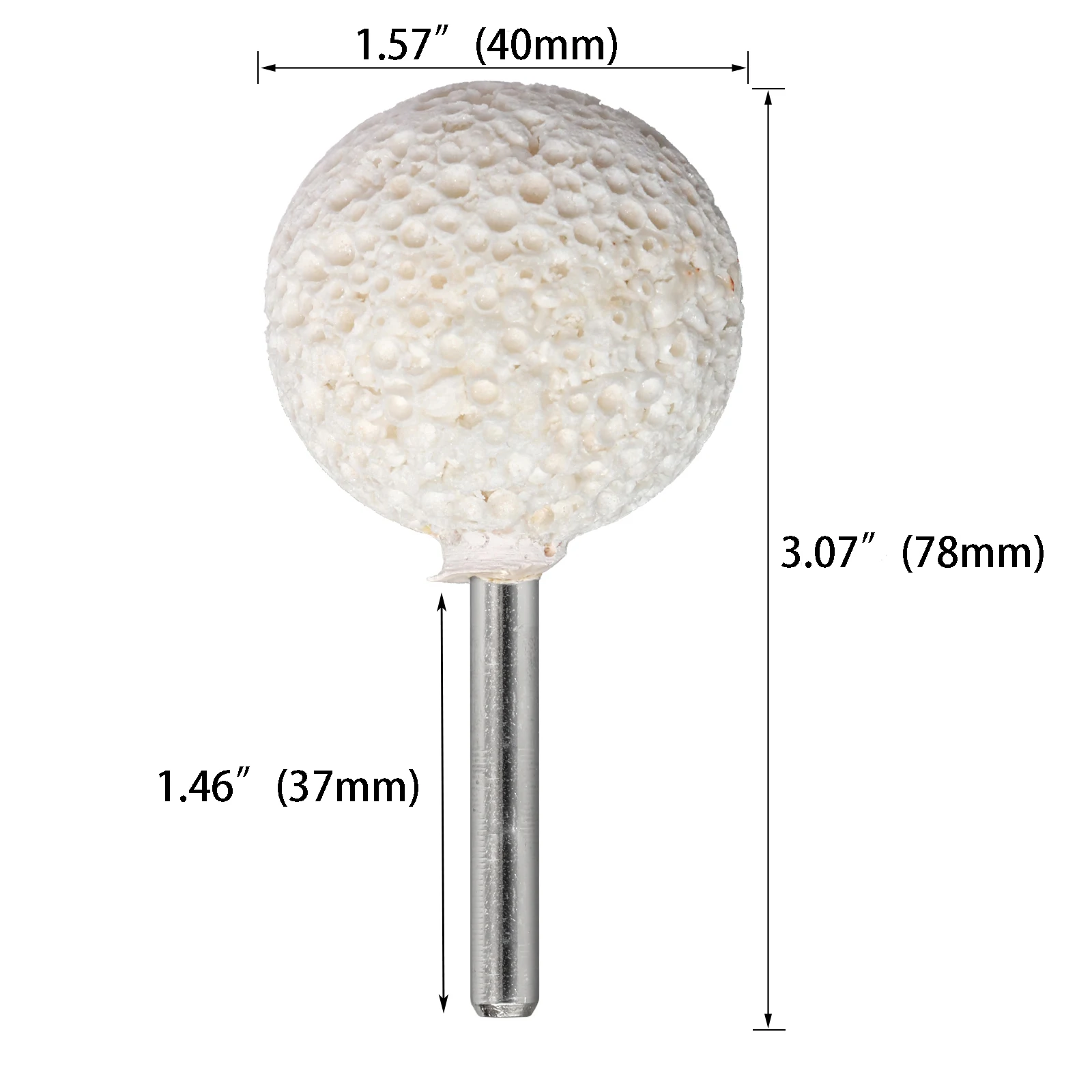 40mm Car Polishing Kit Tyre Grinding Head Rasp Puncture Brush Buffer Polishing With Handle Golf Ball Shank Tool Accessories