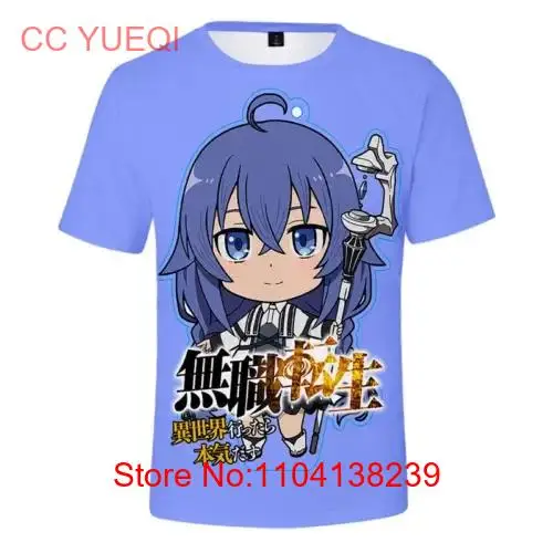 Mushoku Tensei Isekai Ittara Honki Dasu T shirt Anime 3D Print Round Neck long or short sleeves