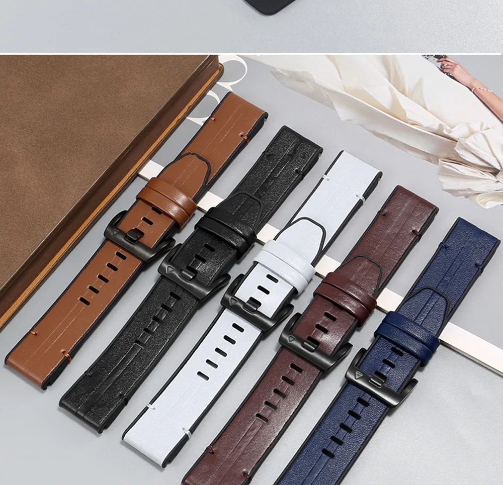 Premium-Luxus-Leder- und Silikonarmband für Garmin Fenix 9Pro 47mm 51mm 9 8 E 7 7X Pro 6X Plus QuickFit 22/26mm Uhrenarmband – Detail 3