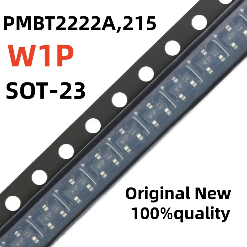 20-100pcs SMD W1P PMBT2222A, 215 SOT-23 NPN 600mA SMD Transistor, 100% brand new, original, and authentic