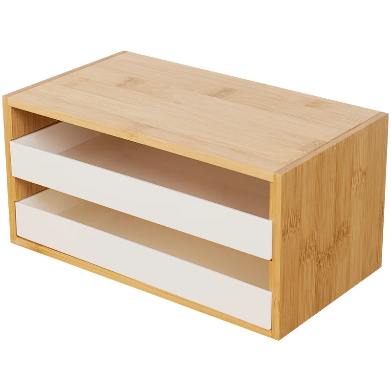 

Bamboo Cosmetics Drawer Storage Box Desktop Multi-layer Jewelry