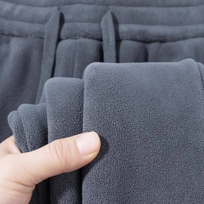 

Double-Sided Fce Thiened Warm Casual Pants Loose Fit Trousers for Men Autumn Winter Wear Comfortable Elastic Waisand