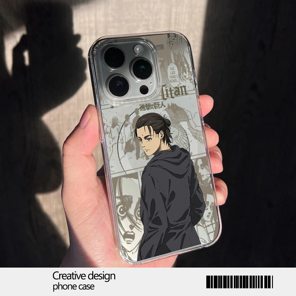 Attack On Titan Eren Jaeger Phone Case for iPhone 12 11 13 14 15 16 Max Pro Plus Magsafe Magnetic Wireless Cover