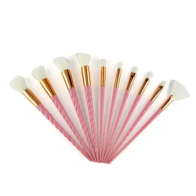 10 Pcs/Set Soft and waxy elastic and smooth with support skin-friendly coat evenly cosmetic brush set for eye makeup