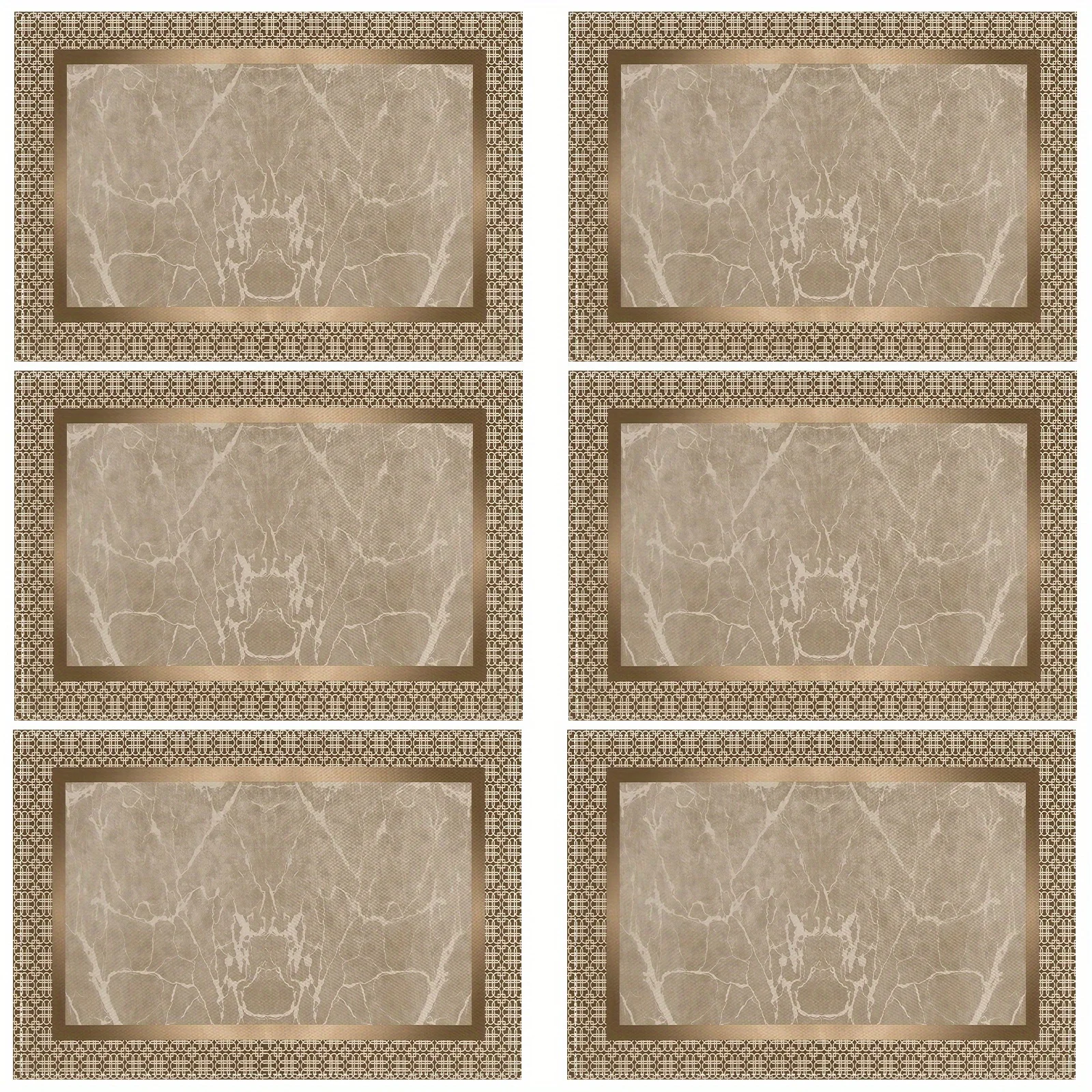 

1 шт. Геометрическая золотая роскошная салфетка для сервировки стола • Дизайн в стиле мрамора с бежевыми и золотыми элементами • Элегантная идея для подарка для сервировки стола