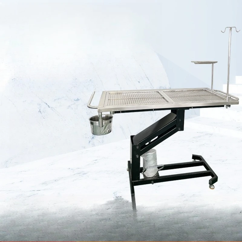 Pet hydraulic operating table Pet hospital lifting treatment table 304 stainless steel veterinary dissection table