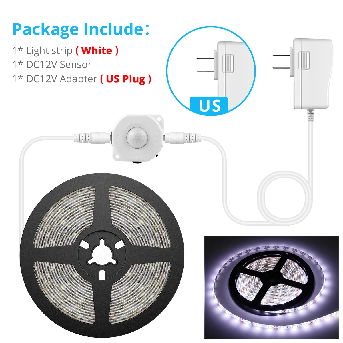 Lcamaw PIR Motion Sensor LED Strip Light 6
