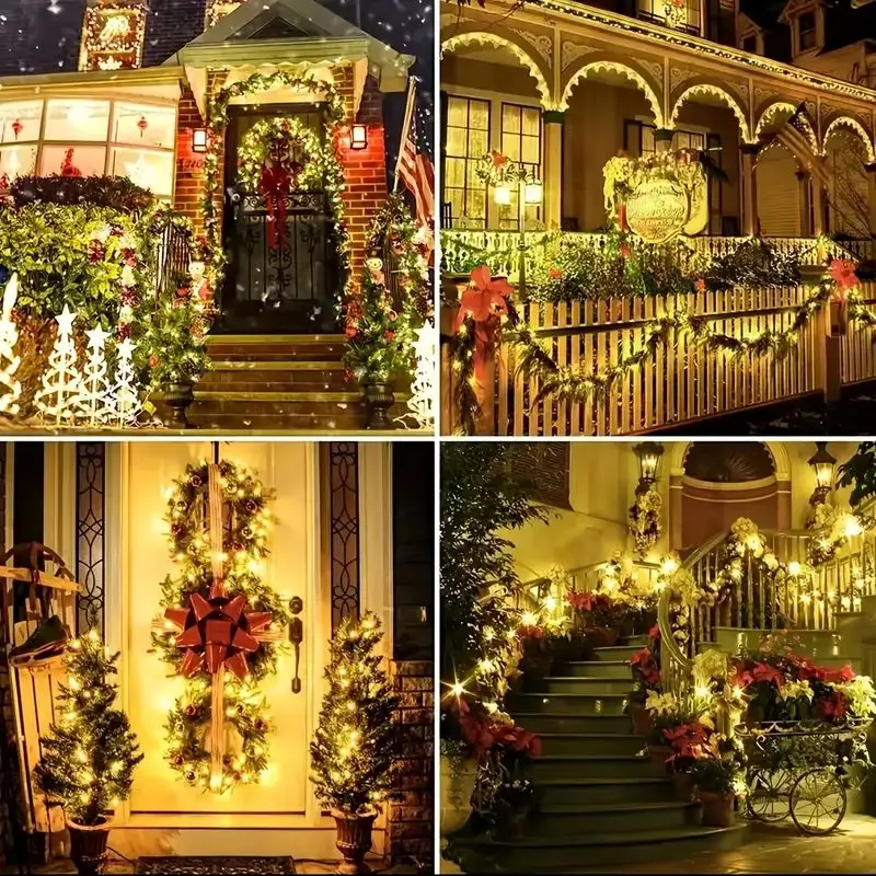 LED Solar Outdoor String Light Waterproof Fairy Light with 8 Modes Porch Fence Garden Christmas Tree Courtyard Party Decoration