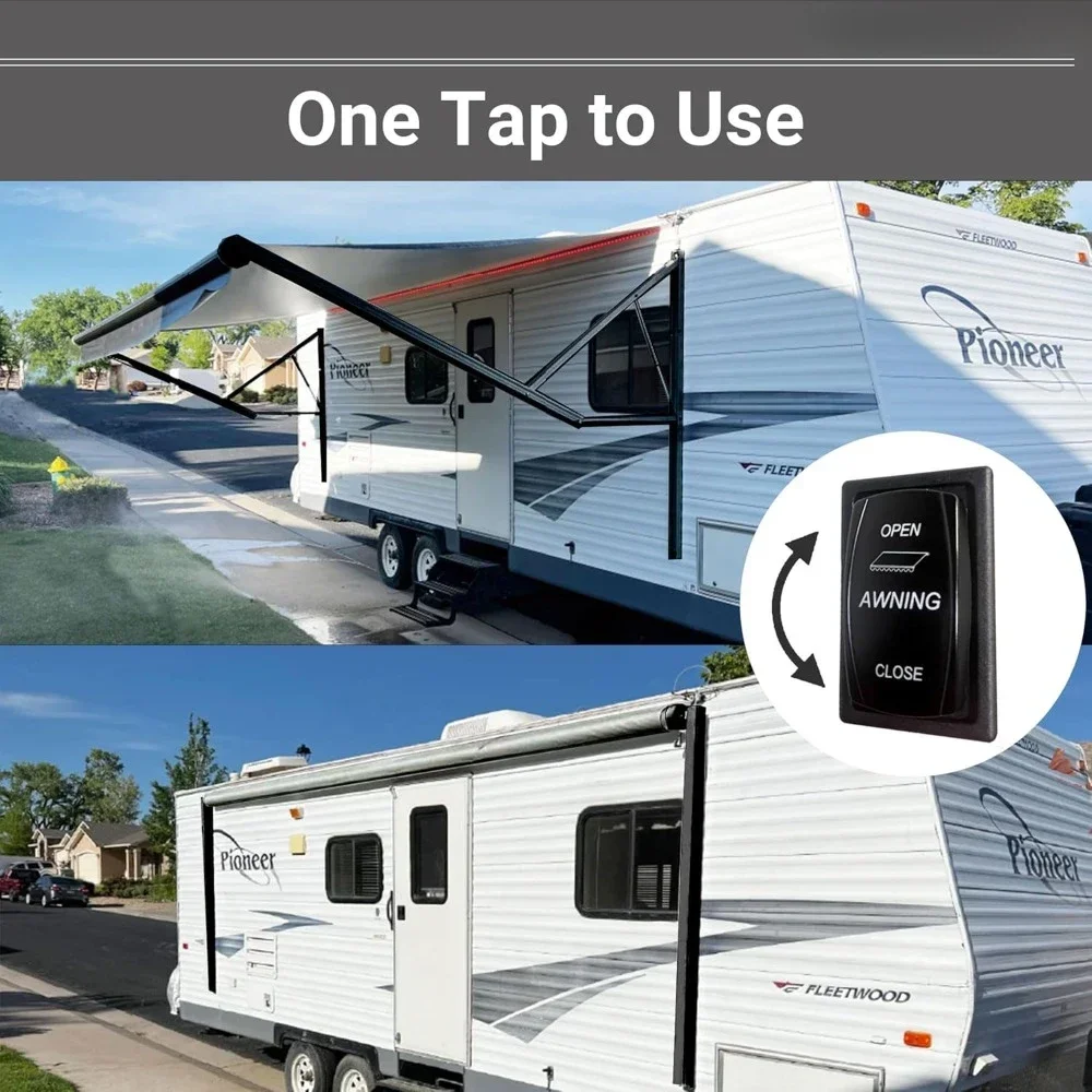 Motorized RV Awning Complete Kit Retractable Electric Camper Awning for RV,Trailers,Wheel,Toy Haulers