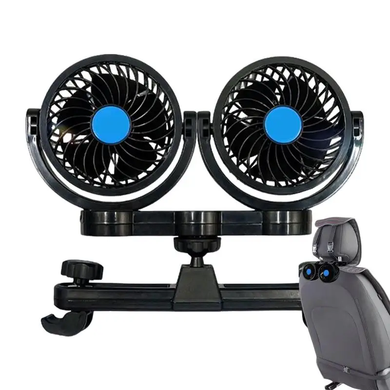 12V24V Car Backseat Fan auto Seat Cooling Fan Portable Adjustable Plug And Play Double Vent Cooling System Car Accessories