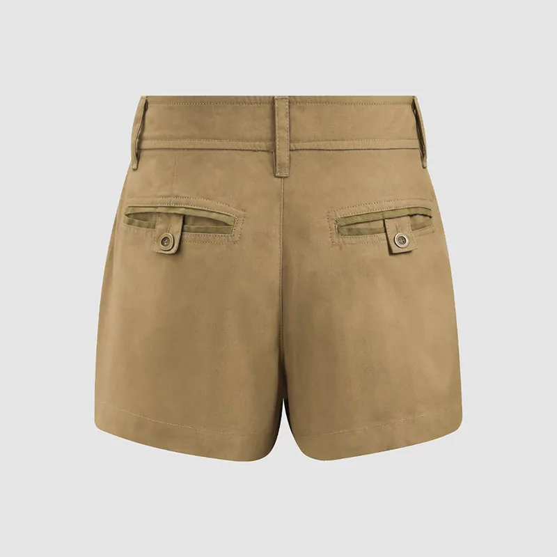 Women's workwear-style shorts, layered-pocket shorts, high-quality dyed women's pants, 2026, new arrivals, Y2K, tops