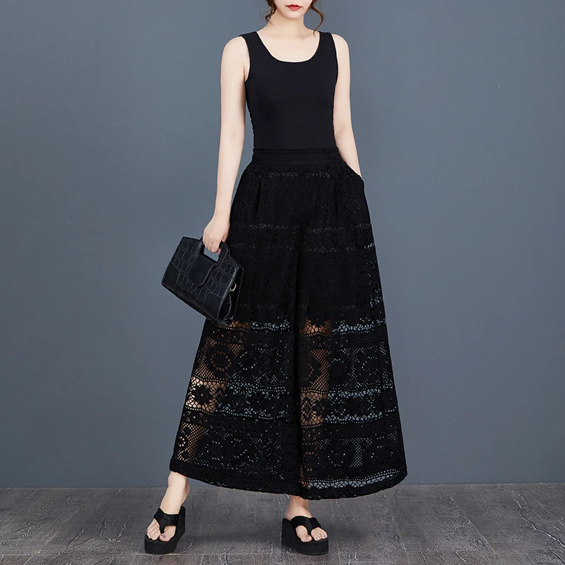 Plones Anchos Casus Nes de Talla ande, Estilo Hoado, de Pierna Ancha, a la Moda, Combinables con Todo, Estilo V...