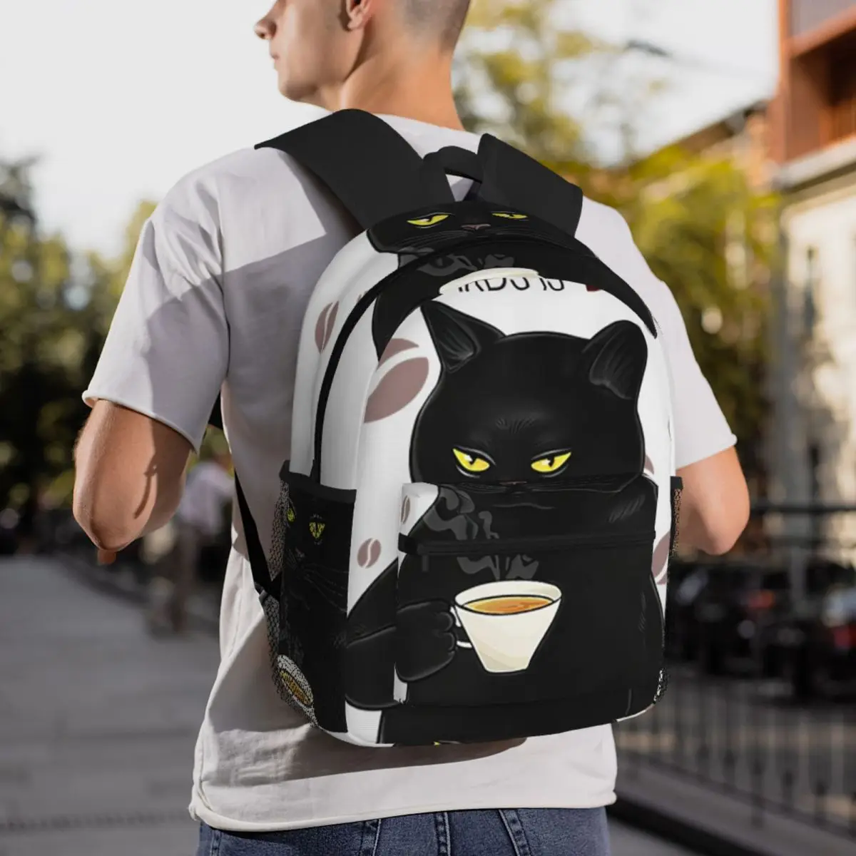 Cat Befor Coffee I Hate Everyone,After Coffee I Feel Good Daypack Large Capacity Boys Girls BookBag School Bag Shoulder Bags