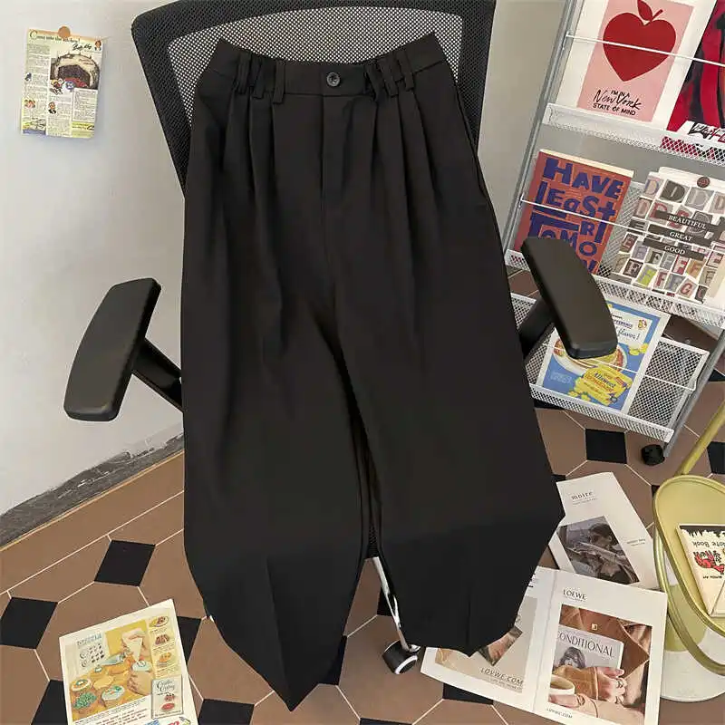 

Мужские брюки в стиле ретро-джинсы, коричневые, прямые, свободные, широкие, в пол, повседневные