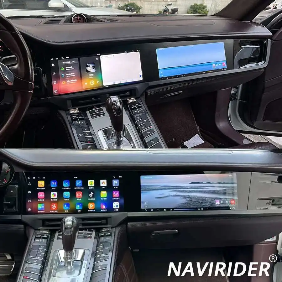 Reproductor de vídeo Multimedia de Radio de coche de pantalla Dual de 12,3 + 12,3 pulgadas para Porsche Panamera 2010-2016 navegación GPS Android Auto Carplay
