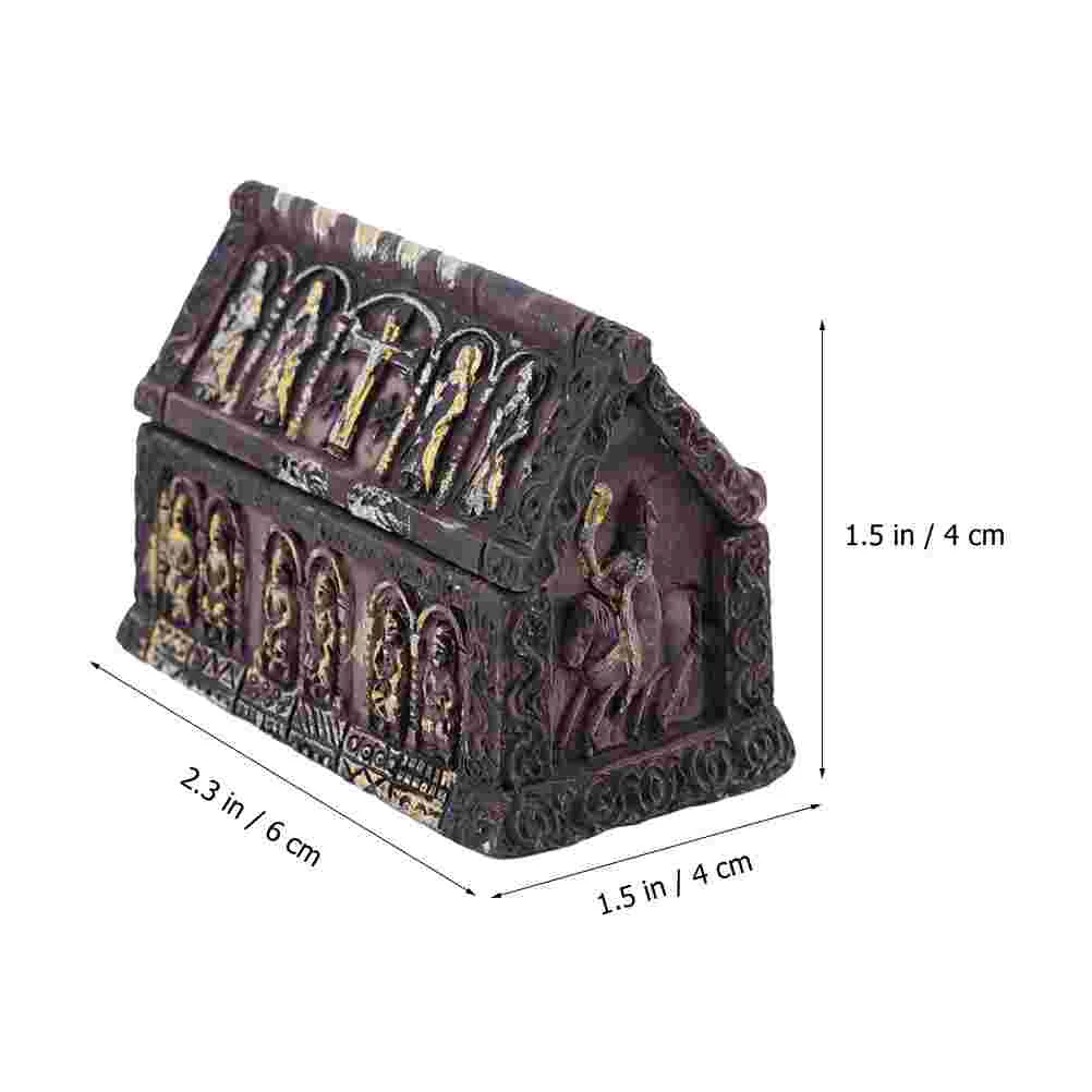 2 個ミニチュアハロウィン棺樹脂 5x4x3cm 風景装飾水槽小道具パーティーチャームスタイリッシュなネーム