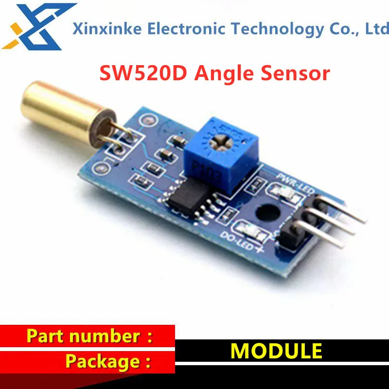 10PCS Golden SW520D Angle Sensor Module Ball Switch Tilt Sensor Module