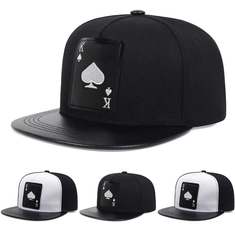 2026 Modischer neuer Flat-Edge-Hut – Poker Spades A Spades K Street Dance Hip-Hop Hut – Outdoor Freizeit Sport Sonnenschutz Baseballkappe