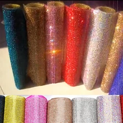 24*20cm Rhinestone Trim SS6 2mm Glass Hot Fix Applique Wedding Decoration Strass Crystal Transfer Sheet Clothes DIY Accessories