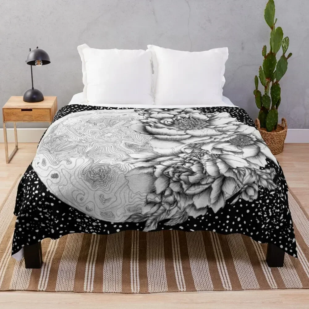 

Moon Abloom Throw Blanket Multi Purpose Soft Warm Blanket for Home Travel