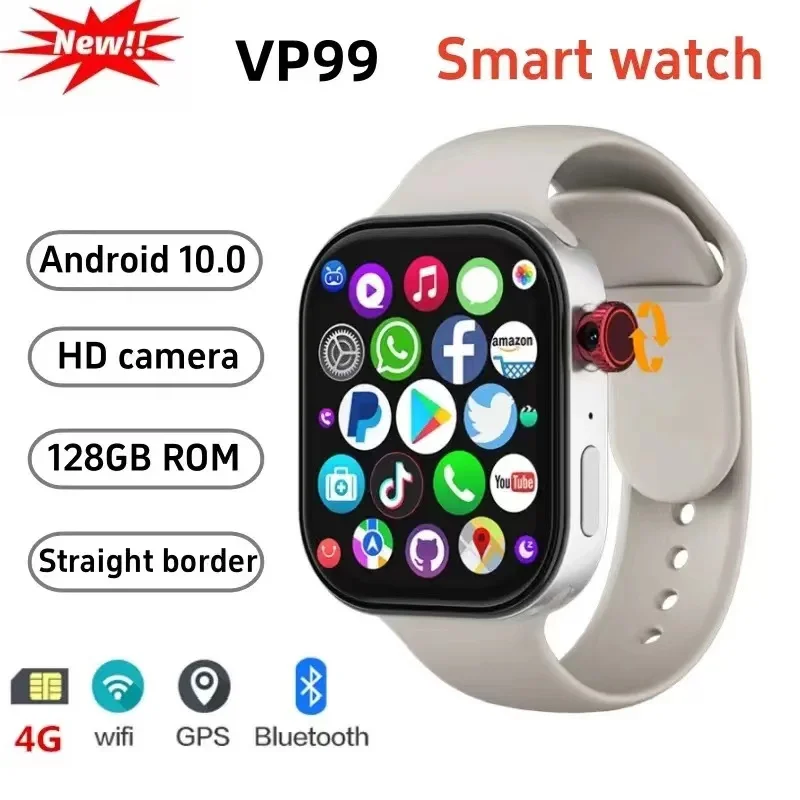 

4G Сотовая версия VP99 Смарт-часы 2,29 дюйма 5G Android Смарт-часы с пульсометром Артериальное давление Функция кислорода в крови GPS WIFI