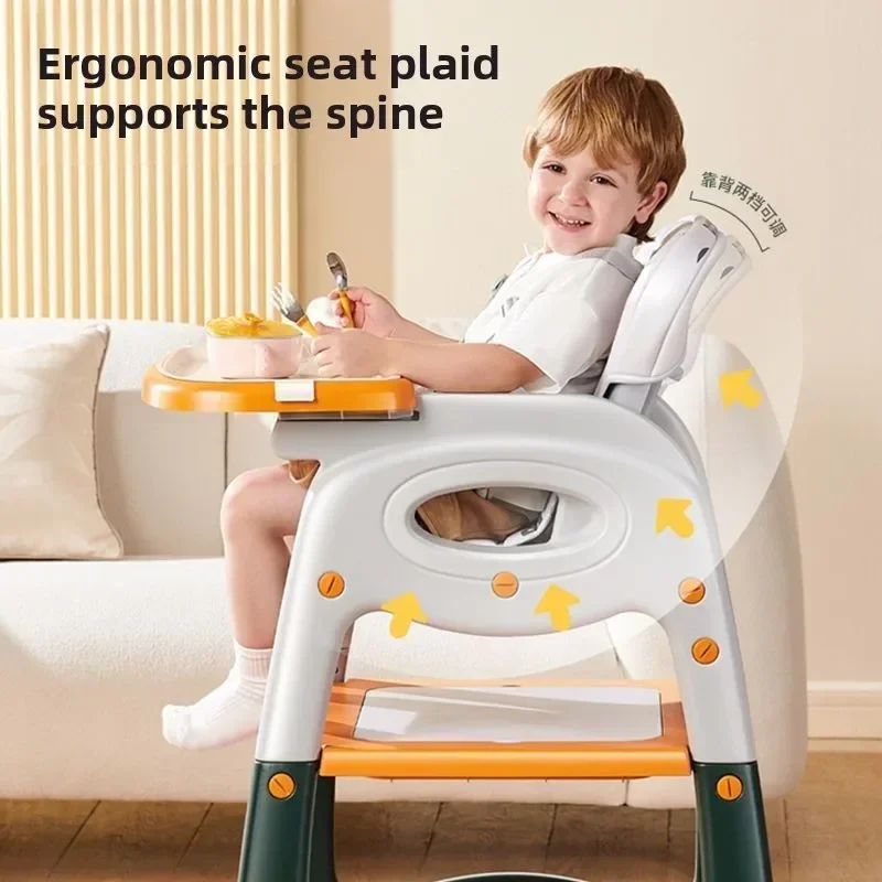 Adjustable Portable Kids Dining Chair Infant Trainer Seat for Home Convertible Learning Table and Feeding Seat Safe Comfortable