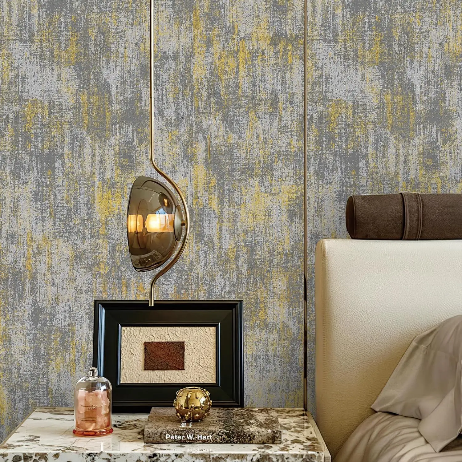 Vintage Metallic Peel and Stick Wallpaper Industrial Metallic Concrete Self Adhesive Wallpaper Removable Contact Paper for Decor