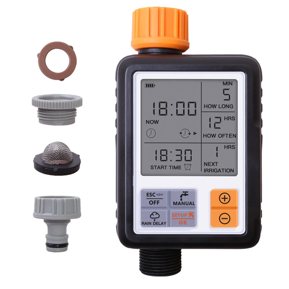 Automatic Irrigation Water Timer  3" Large  LCD Screen Garden Lawn Watering System Device Controller  IP65 Waterproof