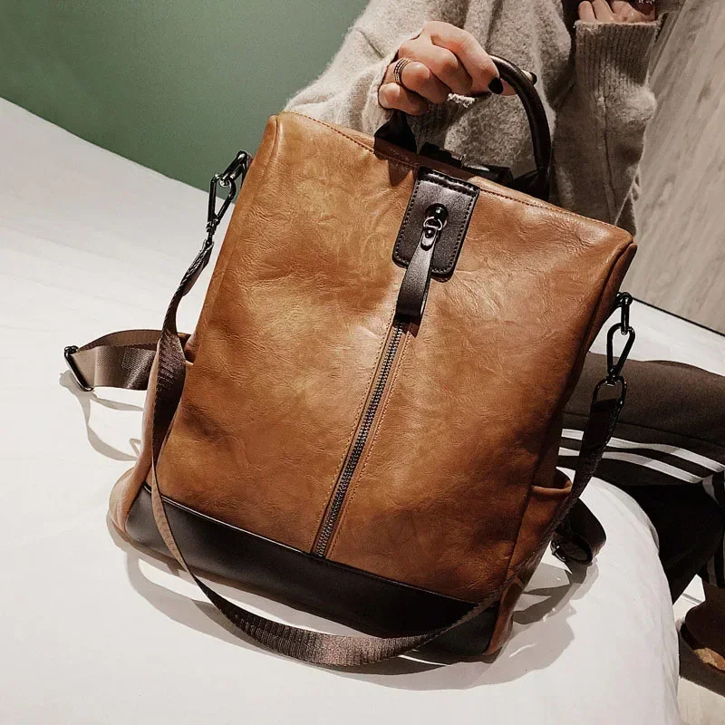 Fashion Women Leather Backpack Multifunction Leatherett Backpacks for Female Big Bookbag Travel Bag Sac A Dos Mochila