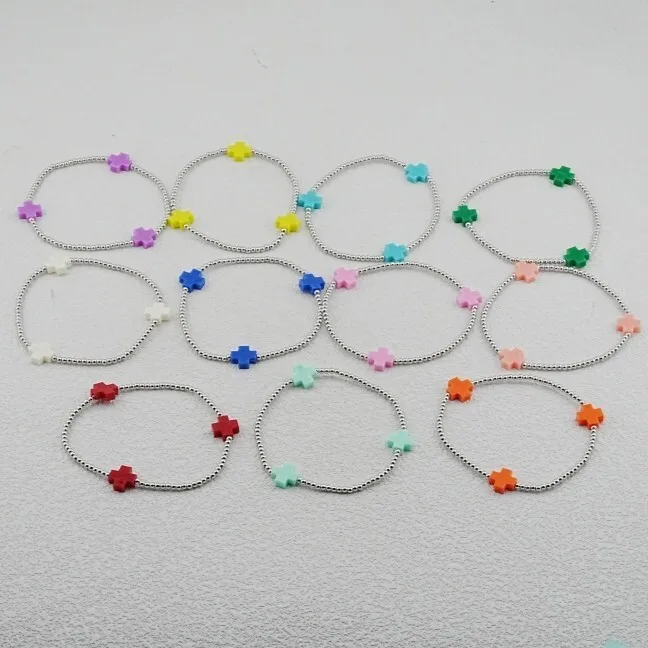 

VKVVA Fashion Jewelry Sliver-plated Bead Cross Bracelet for Women Birthday Gifts, Unique Gift