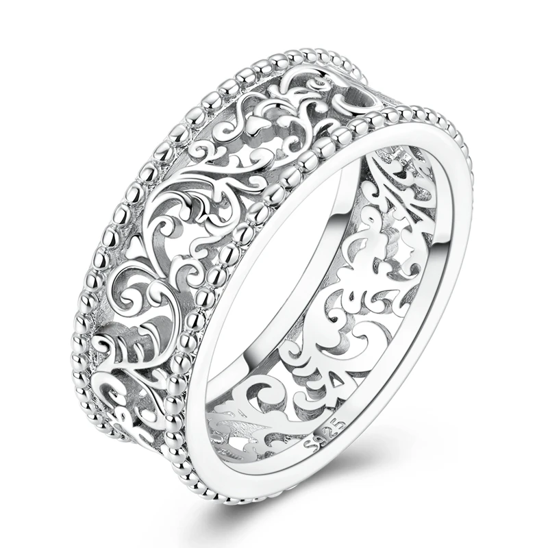 

Original 925 Sterling Silver Vintage Scrollwork Ring For Women Girls Jewelry Birthday Anniversary Gifts