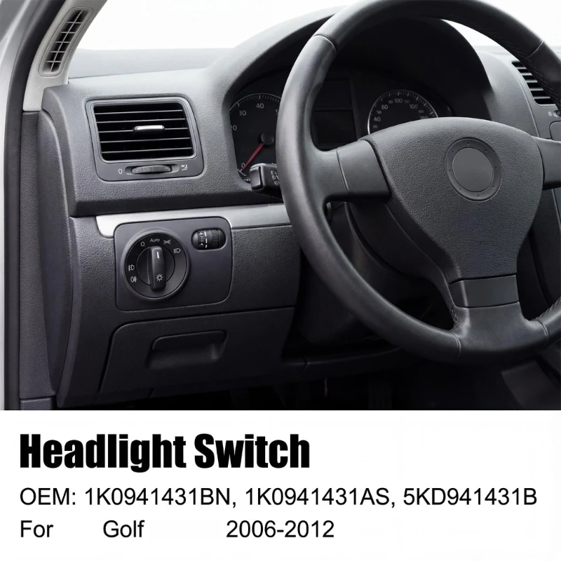 547B 1K0941431BN 5KD941431B for Golf 5 6 Headlight Switches Knob Replacement Headlamp Fog Light Control Switches Auto